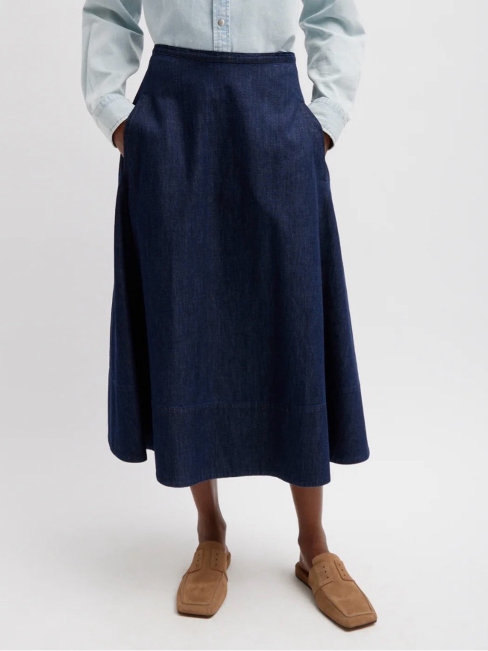 Tibi Summer Denim Circle Skirt